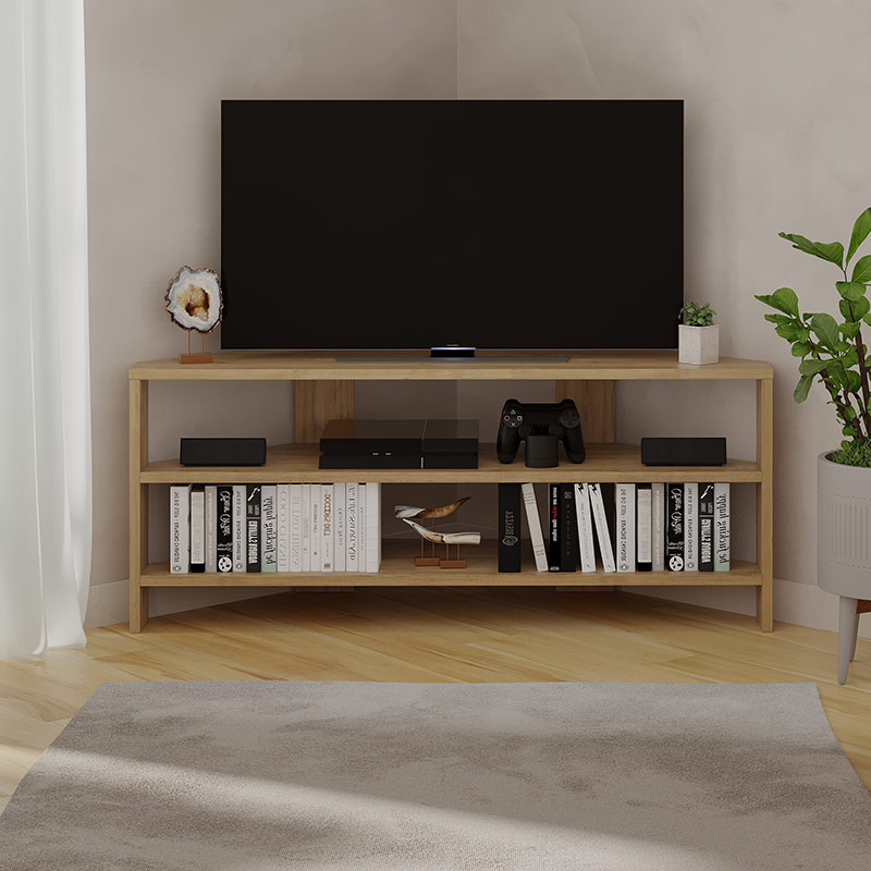Sand kl Corner Tv Stand Oak Idiya